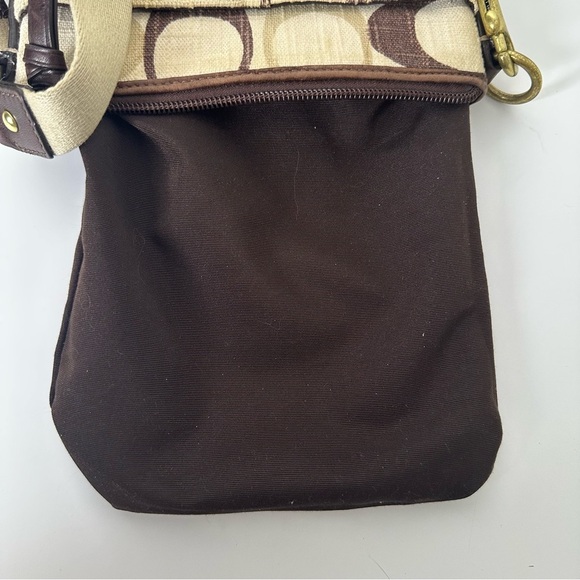 Coach Signature Crossbody Swingpack Cream/Tan/Brown Handbag 41464 - Picture 13 of 16